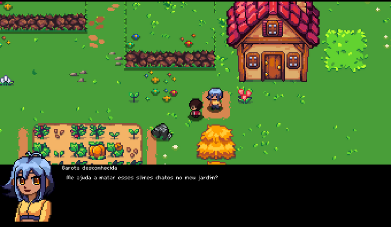 Cena em pixel art do jogo BLUE STAR RPG