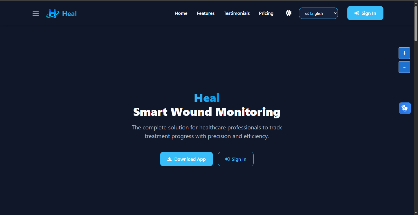 Screenshot da Landing Page Heal - Sistema para profissionais da saúde