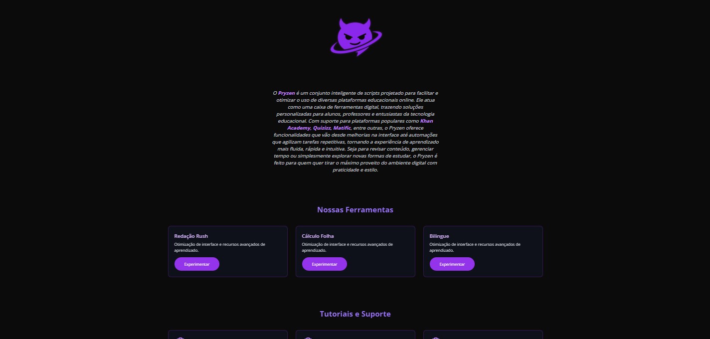 Screenshot do Pryzen Lab - Plataforma de scripts educacionais